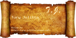 Tury Julitta névjegykártya